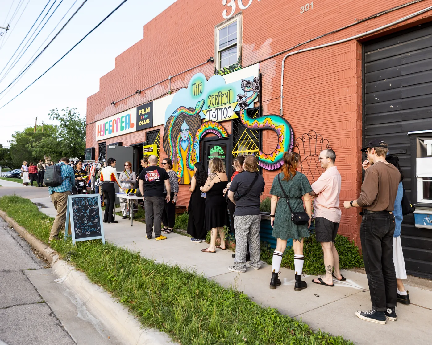 Attendees lined up outside a Fusebox Festival 2026 venue in Austin